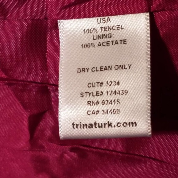 Trina Turk Kiran Sari Pink Pleated Sateen Peplum Large - Picture 7 of 7